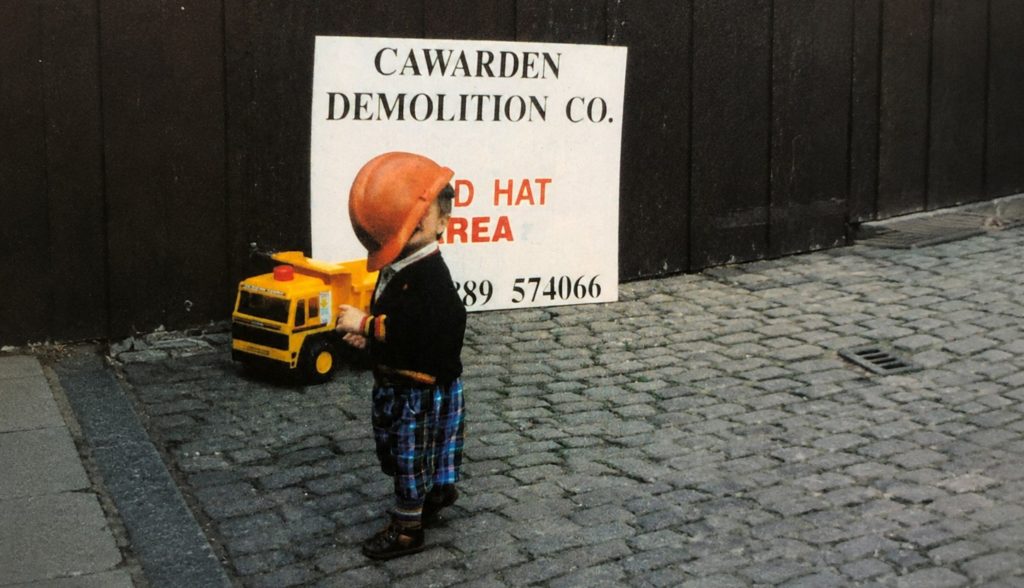 A young Oliver Crooks with his hard hat too big – a glimpse into Cawarden’s family beginnings.